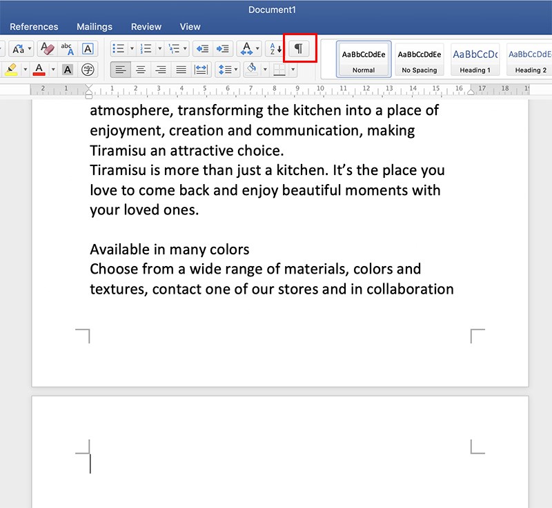 Biểu tượng Paragraph