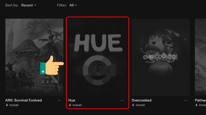 Nhấn vào HUE