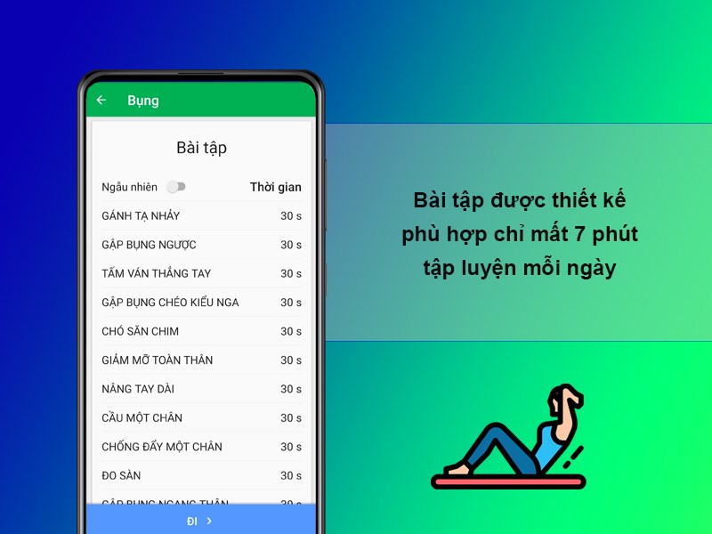 Bài tập được thiết kế phù hợp chỉ mất 7 phút tập luyện mỗi ngày