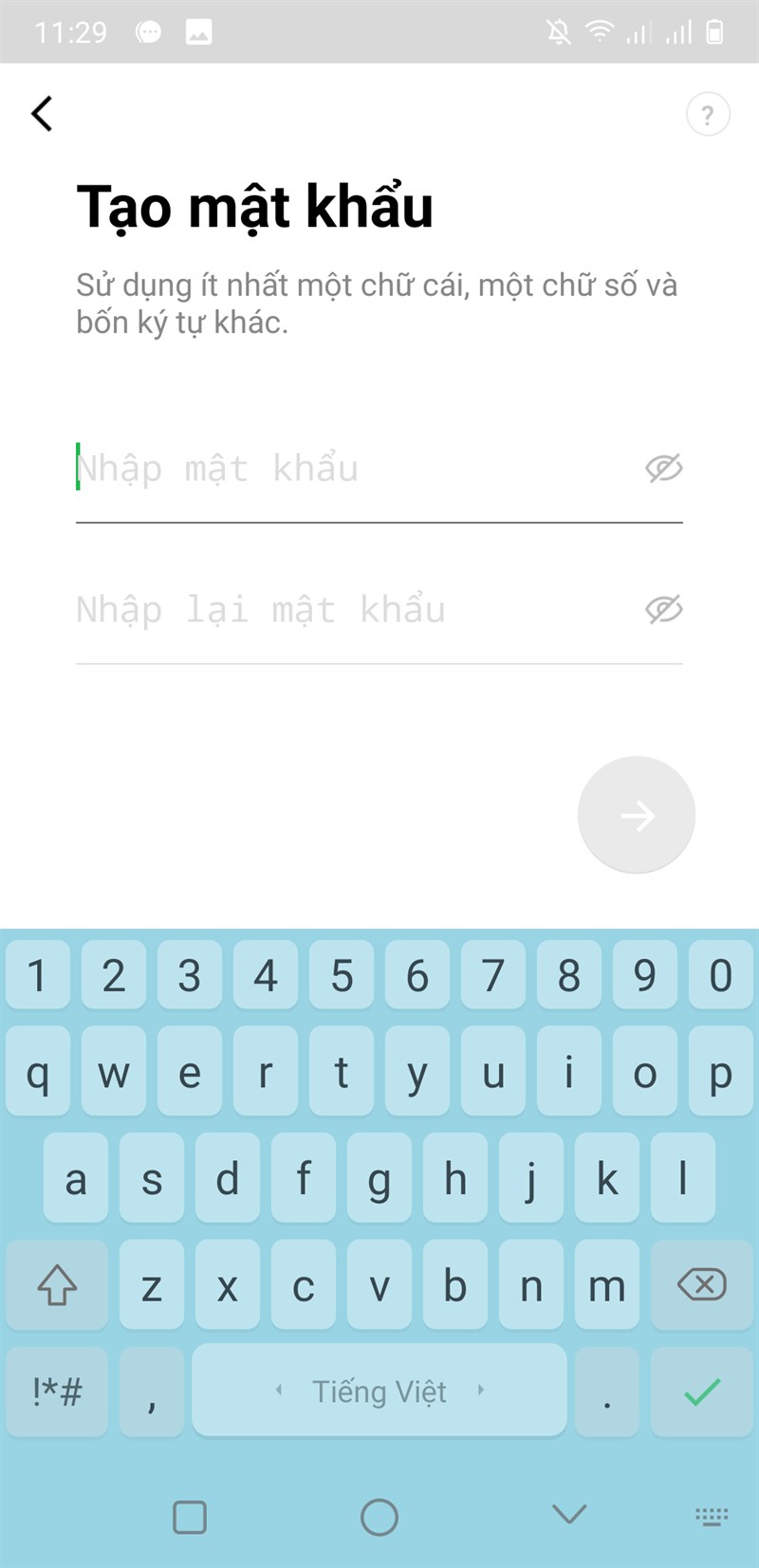 tạo mật khẩu cho Line