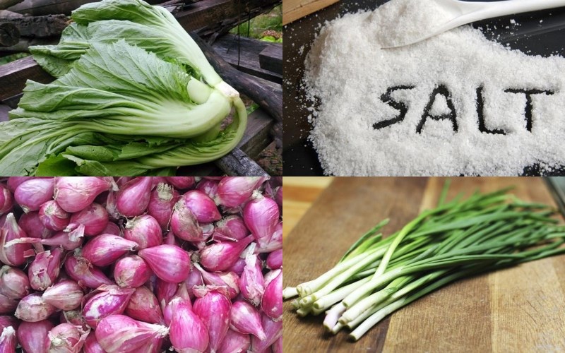 Nguyên liệu món ăn dưa cải muối