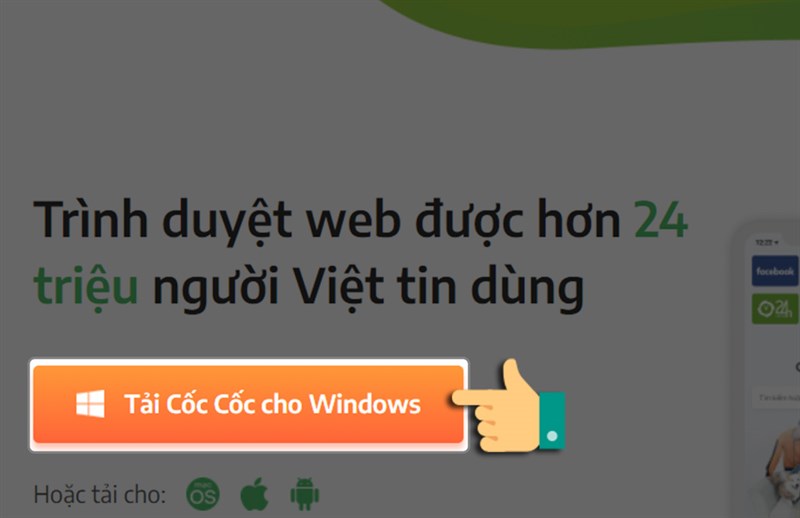 Tải Cốc Cốc cho hệ điều h&agrave;nh.