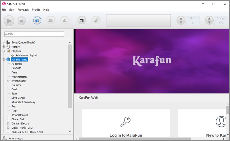 Giao diện KaraFun Player