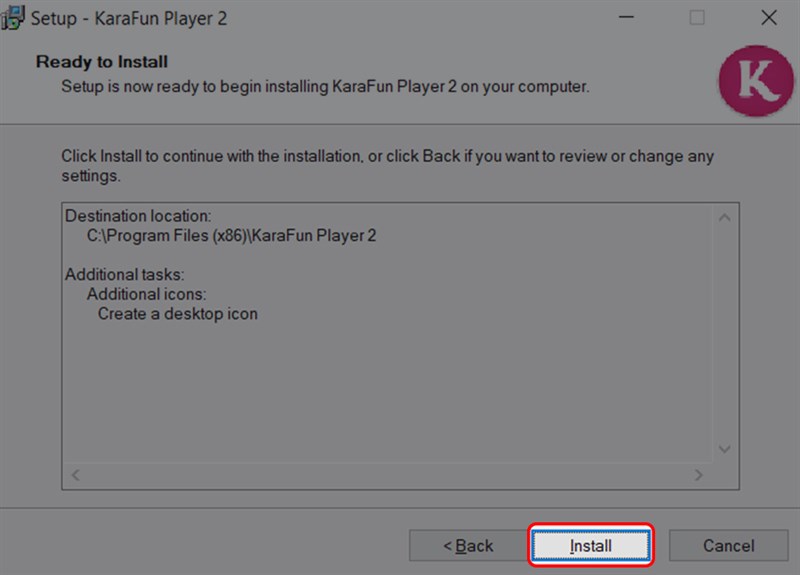 Sau đó nhấn Install