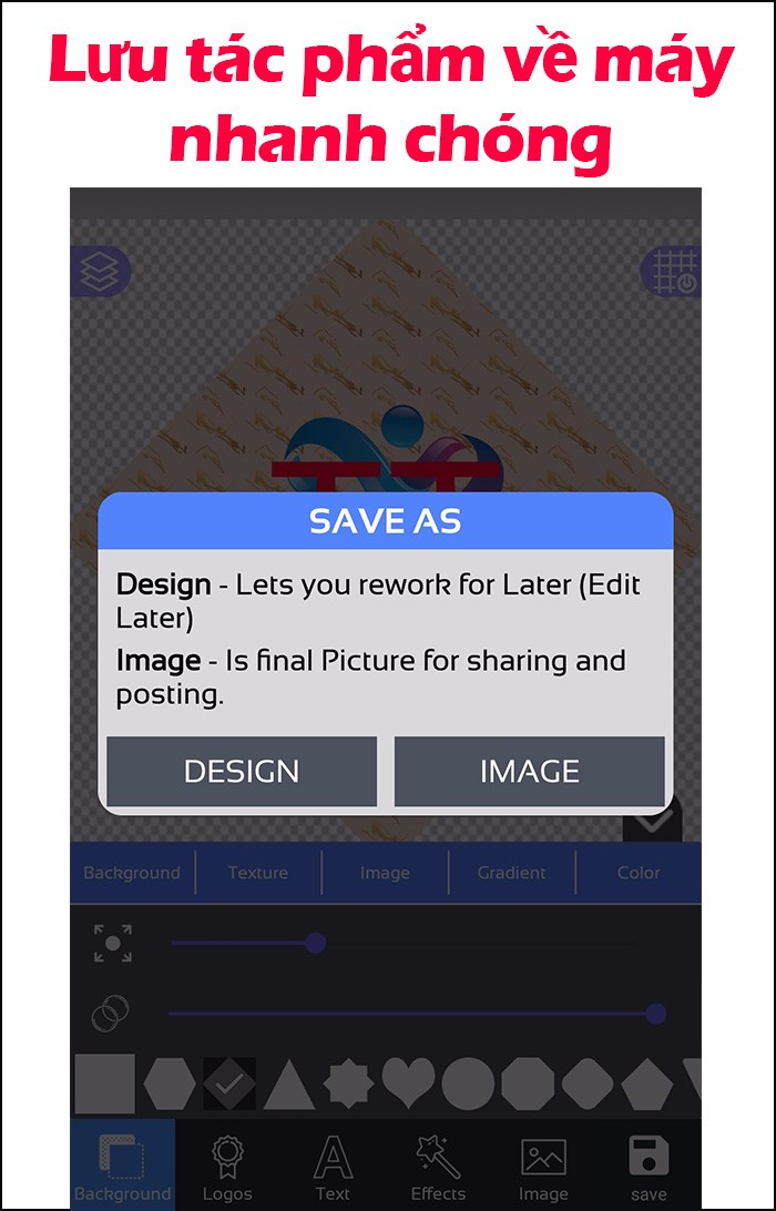 Lưu logo về thiết bị dễ d&agrave;ng
