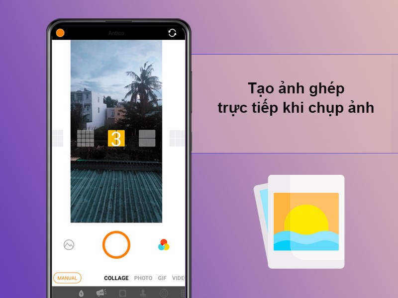 Tạo ảnh gh&eacute;p trực tiếp khi chụp ảnh