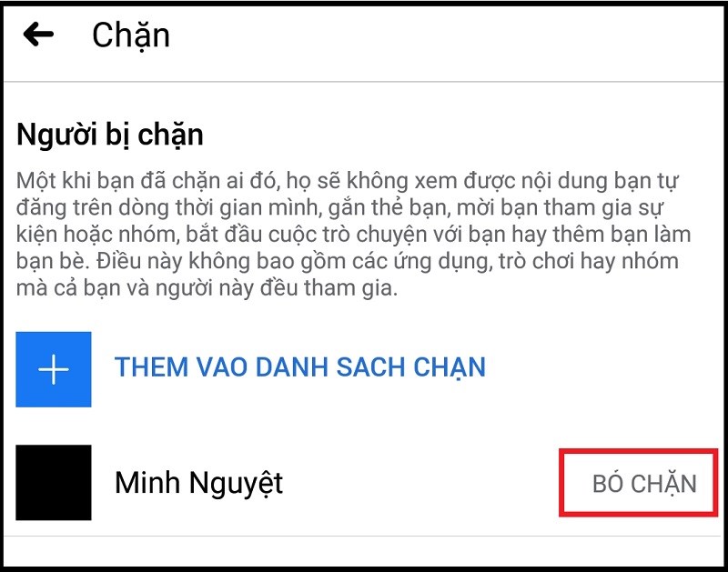 Bỏ chặn