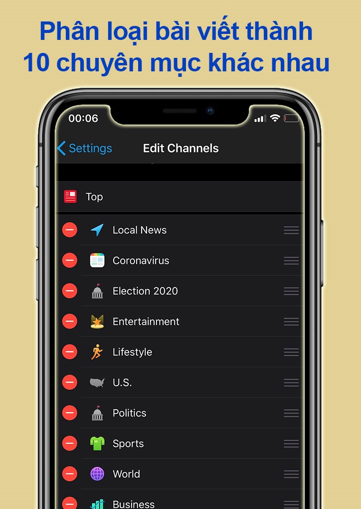 Cung cấp 10 chuy&ecirc;n mục tin tức kh&aacute;c nhau