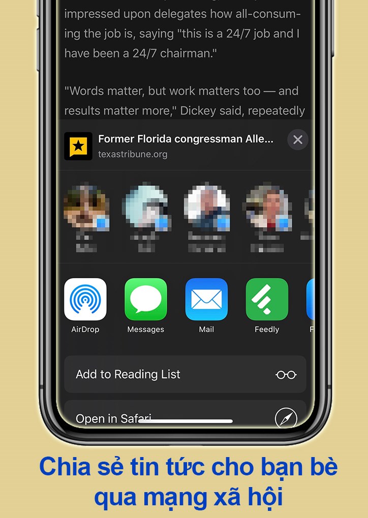 Chia sẻ tin tức cho bạn b&egrave; l&ecirc;n mạng x&atilde; hội