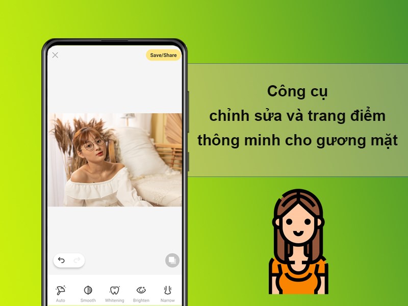 C&ocirc;ng cụ chỉnh sửa v&agrave; trang điểm th&ocirc;ng minh cho gương mặt