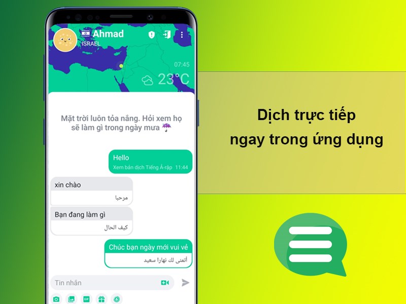 Dịch trực tiếp ngay trong ứng dụng