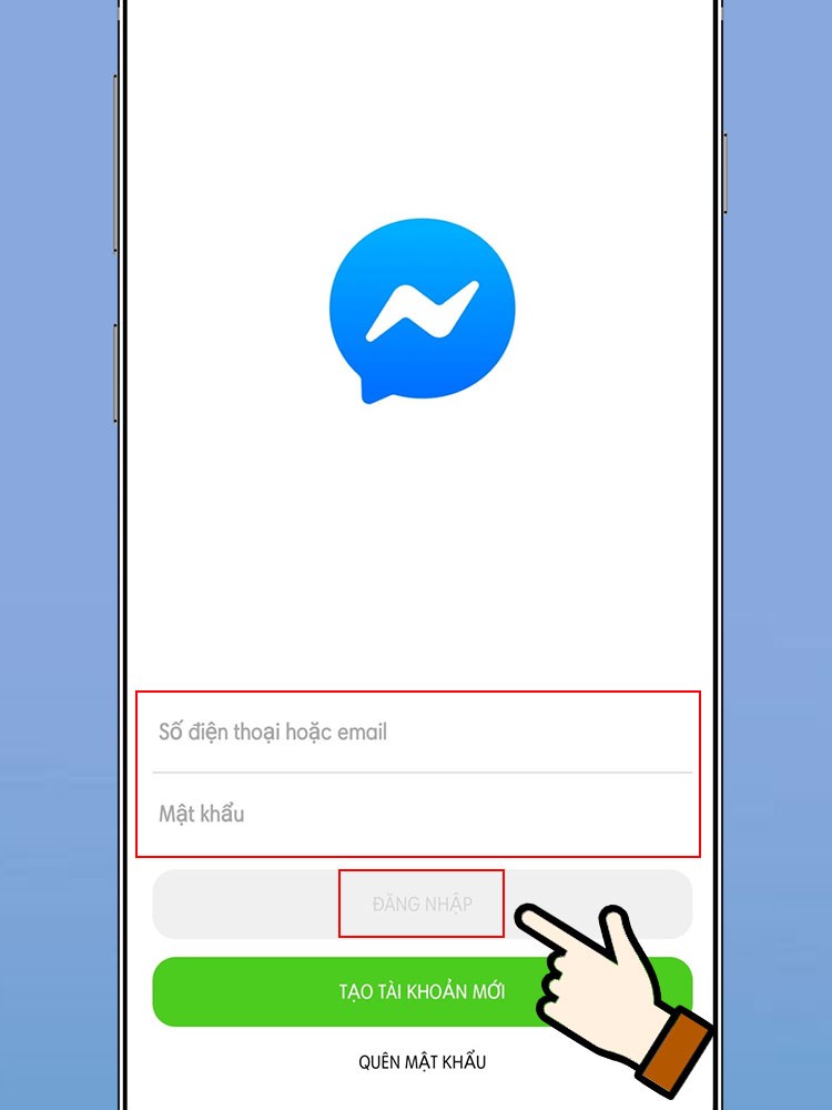 Mở ứng dụng Messenger trên điện thoại của bạn và đăng nhập lại
