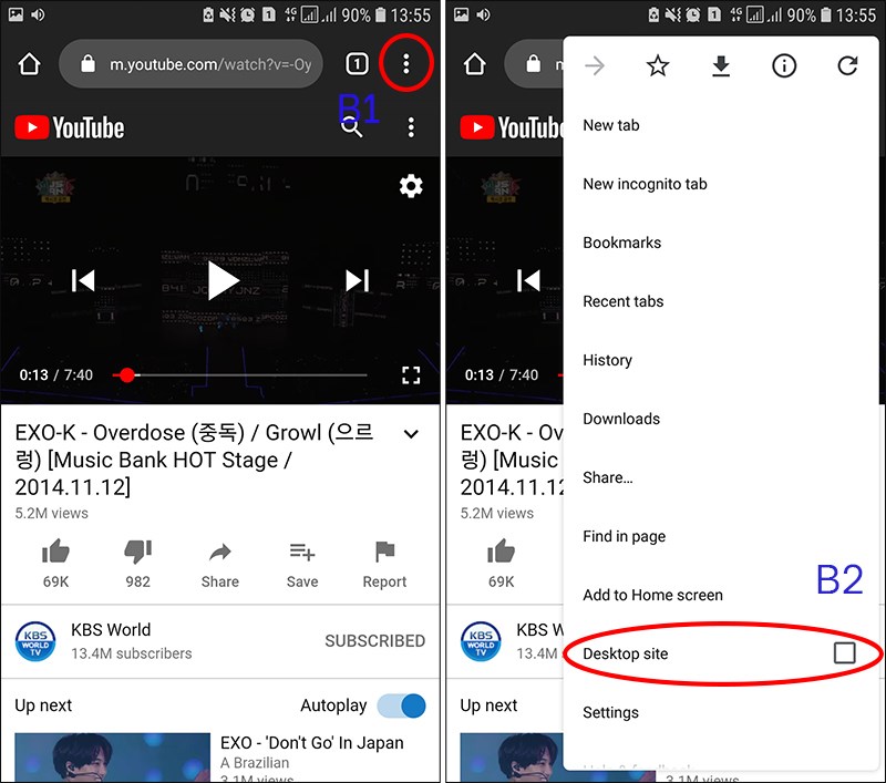 Bật chế độ máy tính