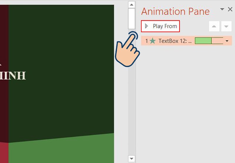 nhấn Play From để nghe thử hiệu ứng âm thanh vỗ tay