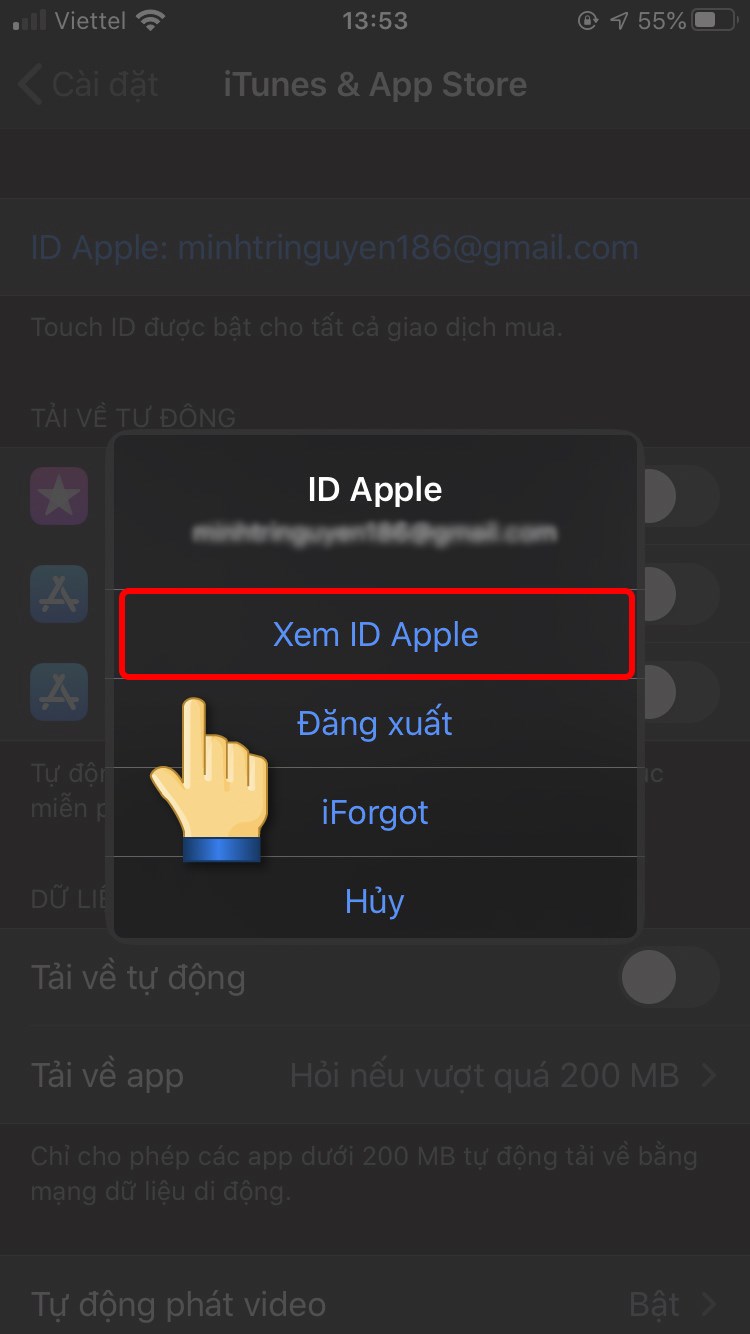 Chọn Xem ID Apple