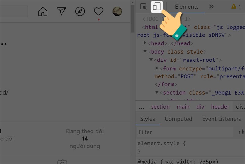 Chọn biểu tượng thiết bị hiển thị.