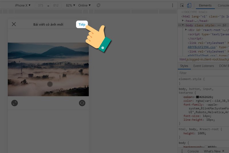 Tiếp tục đăng ảnh.