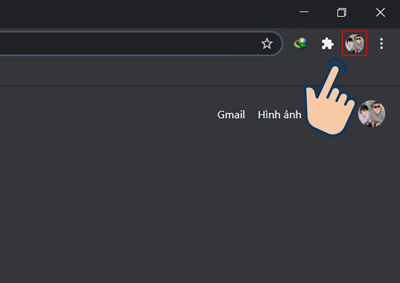 Mở trình duyệt Google Chrome trên máy tính và chọn biểu tượng trang cá nhân