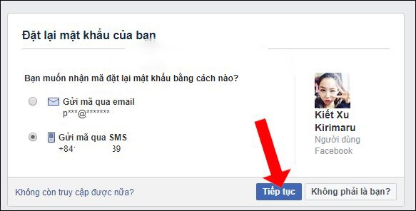 xác nhận mã Code đến số điện thoại của bạn