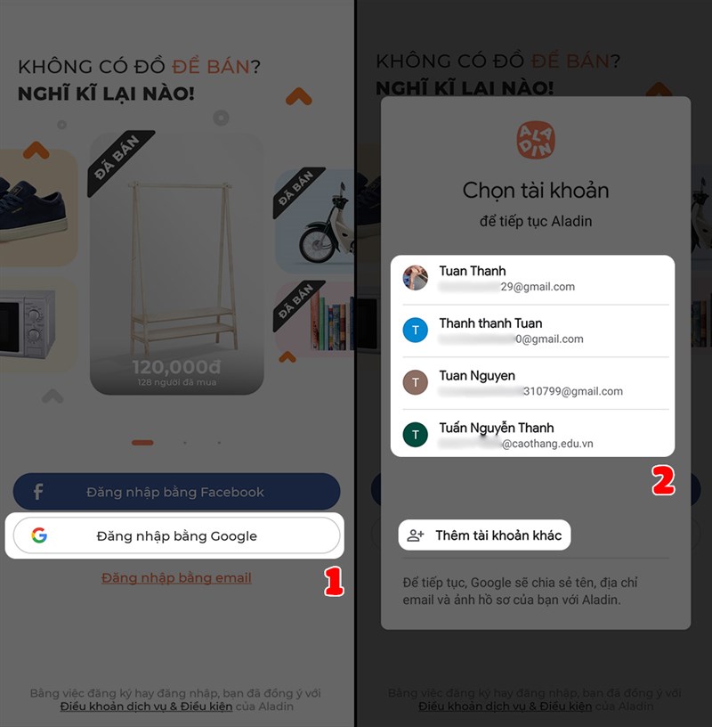 Đăng nhập bằng tài khoản Google