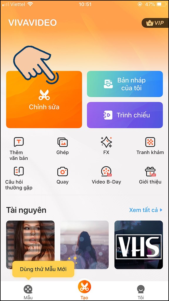 Chọn v&agrave;o mục Chỉnh sửa.