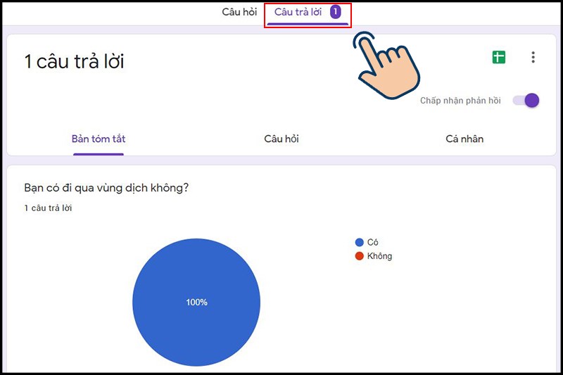 Chọn danh mục Câu trả lời