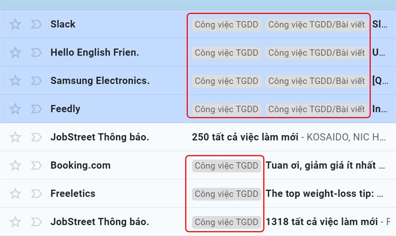 Thành công phân loại.