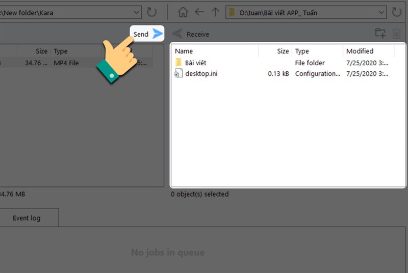 Gửi c&aacute;c file đ&atilde; chọn.