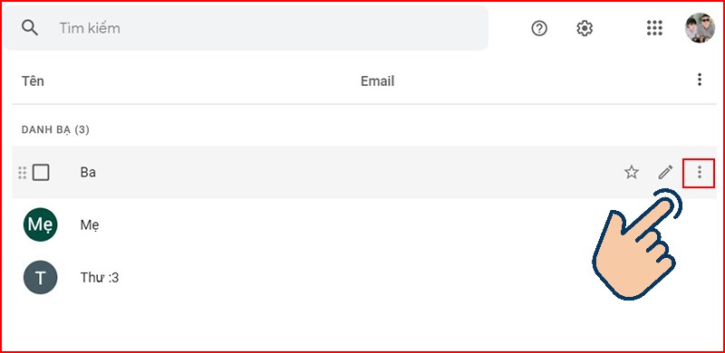 Chọn biểu tượng 3 chấm.