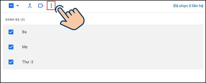 Chọn biểu tượng 3 chấm.
