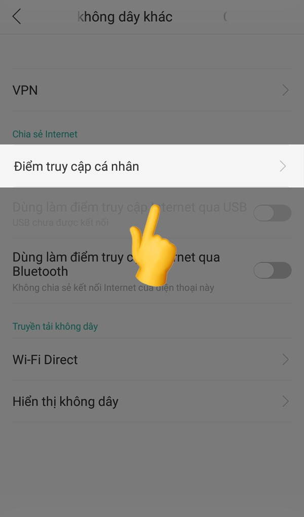 Chọn điểm truy cập cá nhân