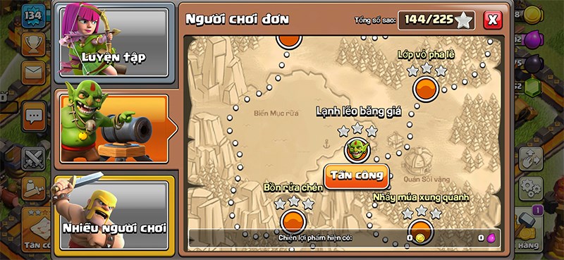 Chế độ chơi đơn trong Clash of Clans