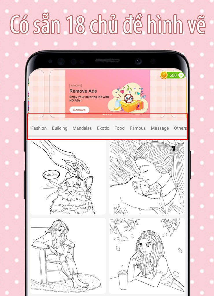 H&igrave;nh ảnh được chia ra th&agrave;nh 18 chủ đề kh&aacute;c nhau