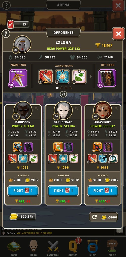 Giao diện lựa chọn đối thủ 