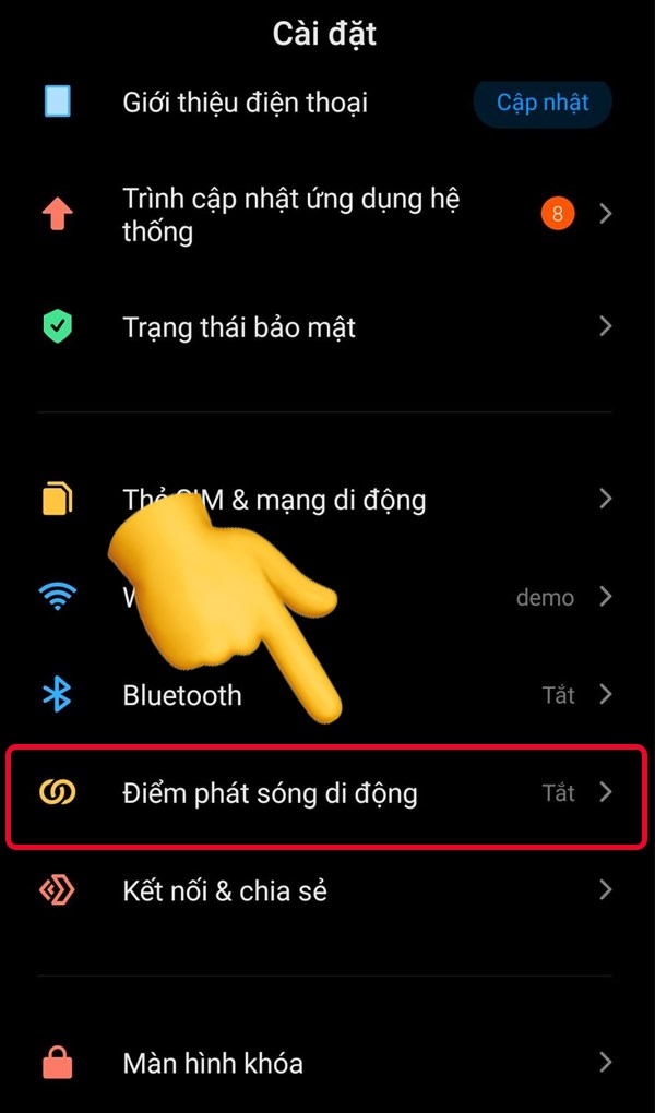 Chọn Điểm phát sóng di động