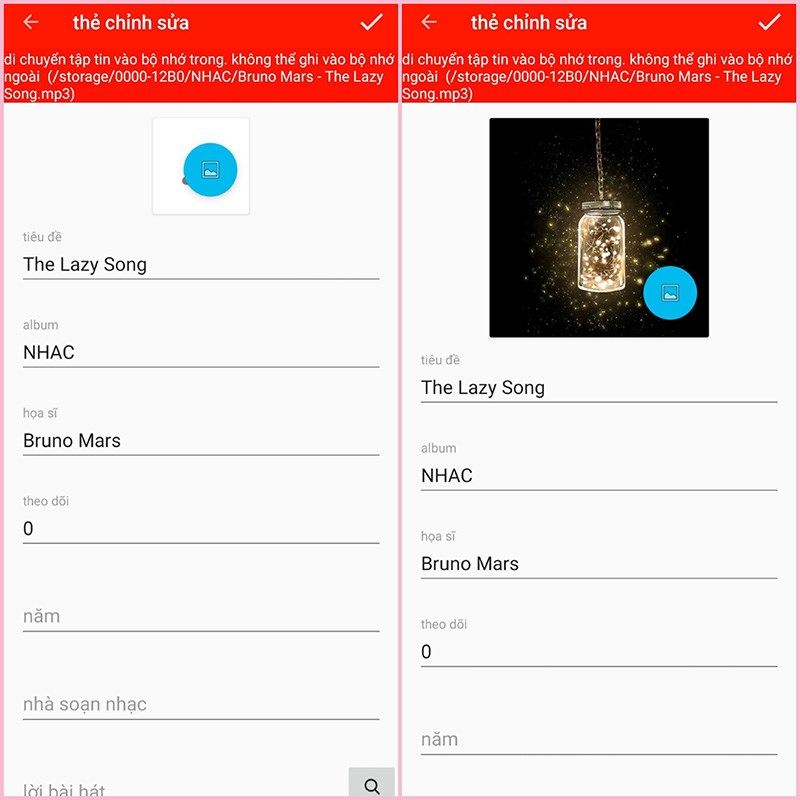 Dễ dàng thay đổi ảnh bìa album nhạc