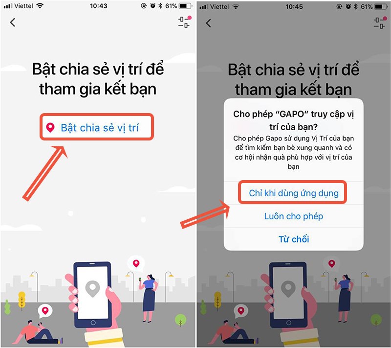 Bật chia sẻ vị tr&iacute;