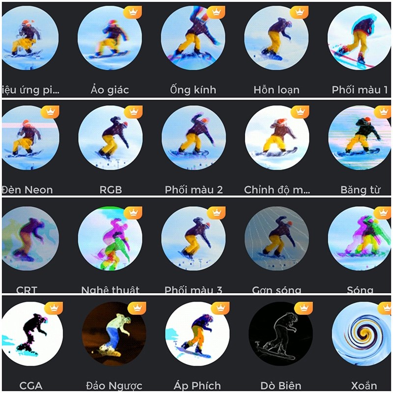 Đa dạng hiệu ứng chuyển động