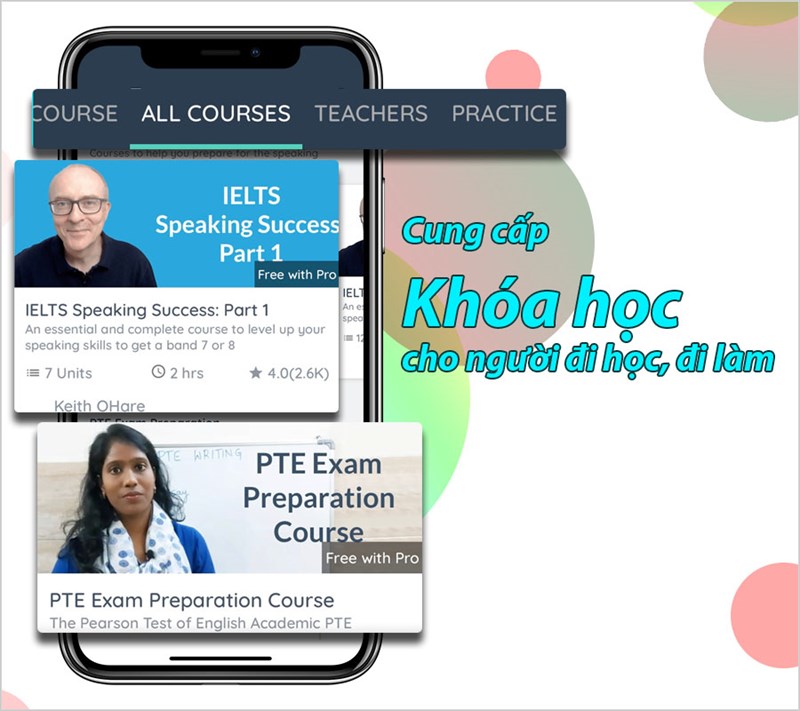 Ứng dụng Hello English cung cấp đầy đủ kh&oacute;a học kh&aacute;c nhau