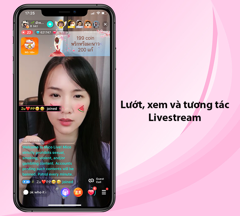 Lướt, xem và tương tác trên livestream cùng mọi người dễ dàng