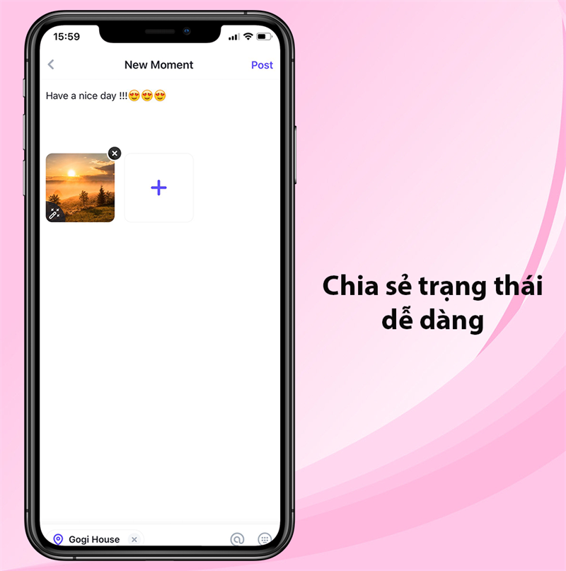 Đăng trạng thái chia sẻ cùng bạn bè nhanh chóng