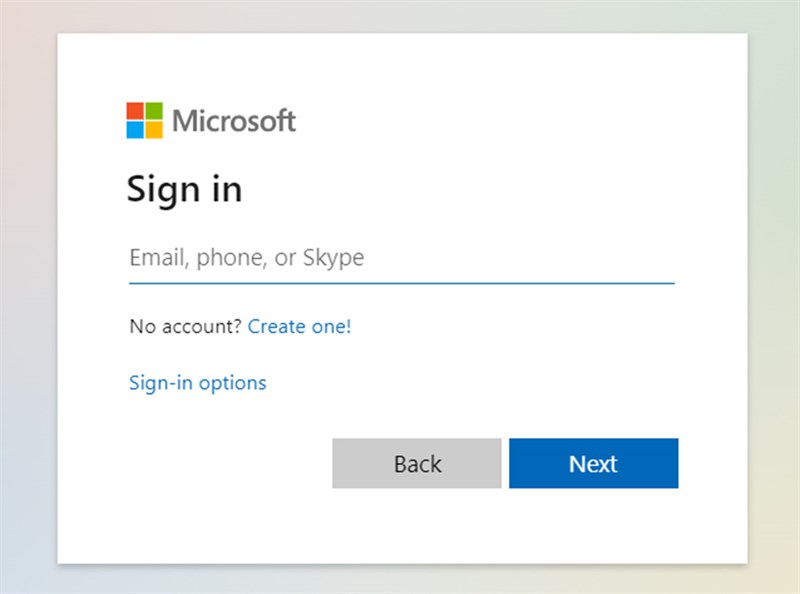 đăng nhập tài khoản Microsoft
