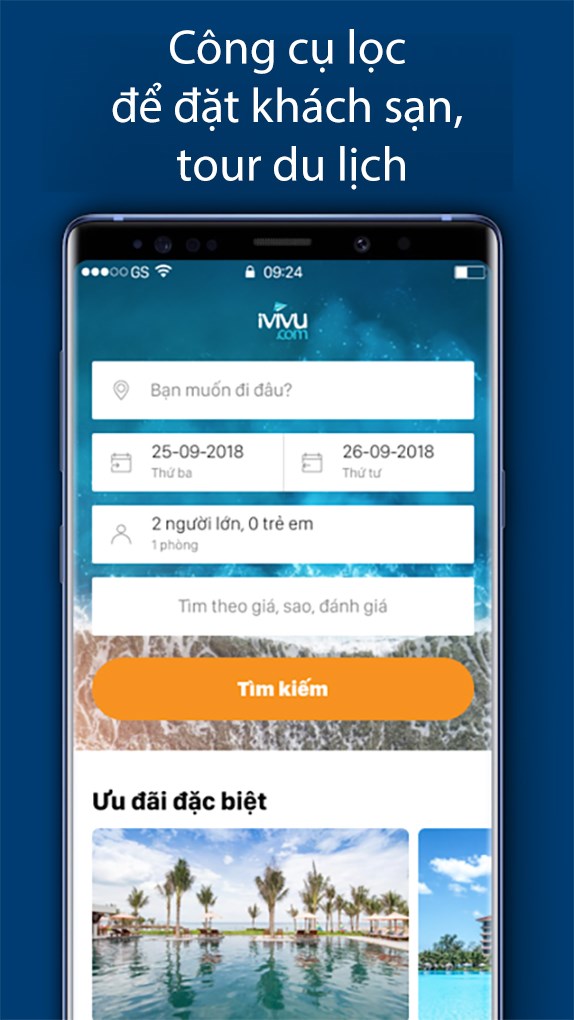 Đặt khách sạn, tour du lịch trong và ngoài nước dễ dàng