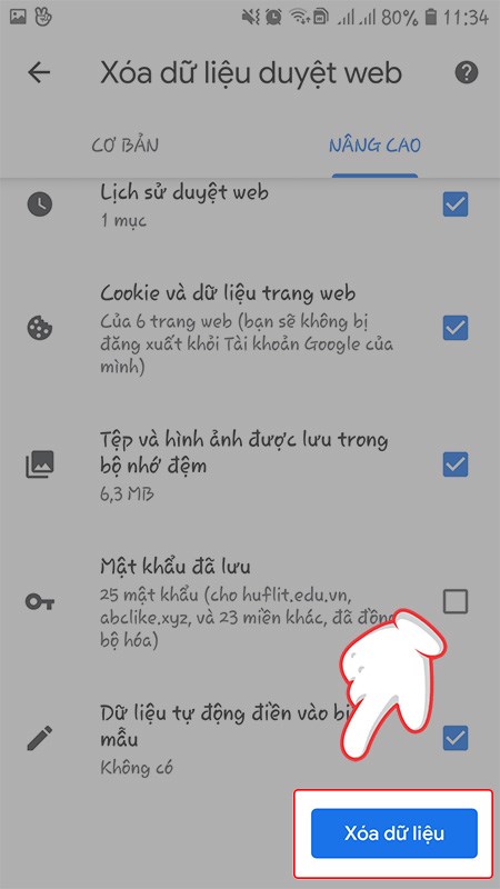 Cách xem, xóa lịch sử duyệt web trên Google Chrome trên điện thoại Adroid - 6