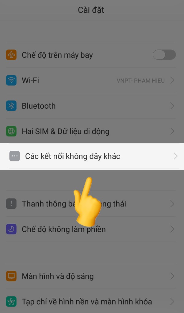 Chọn các kết nối không dây