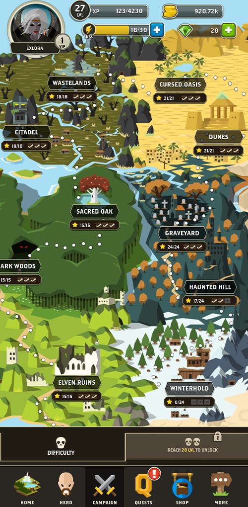 Bản đồ vương quốc cũng ch&iacute;nh l&agrave; những thử th&aacute;ch d&agrave;nh cho chiến binh của ch&uacute;ng ta