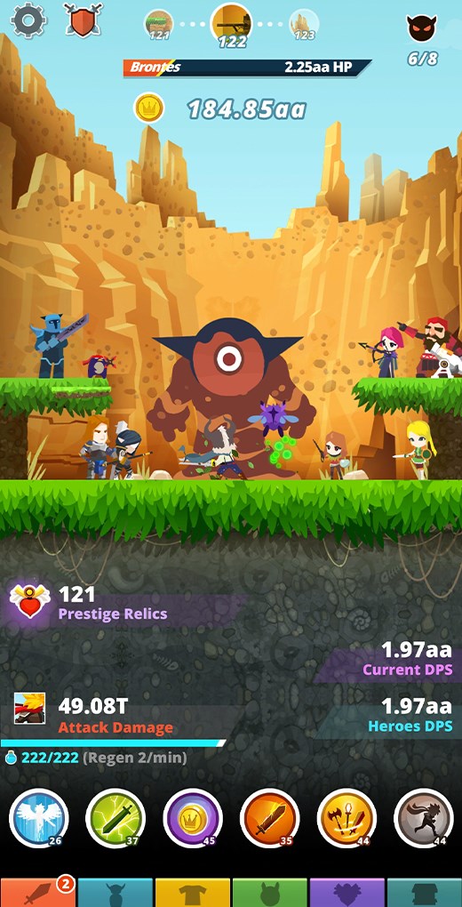 M&agrave;n chơi trong Tap Titans 2