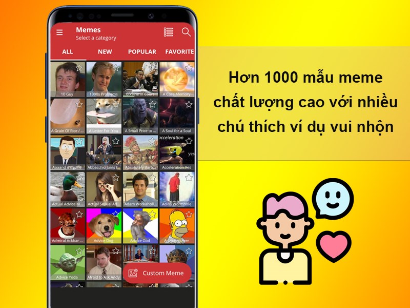  Hơn 1000 mẫu meme chất lượng cao với nhiều chú thích ví dụ vui nhộn