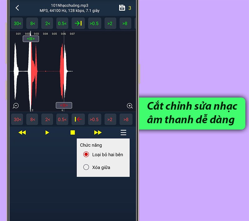 Cắt âm thanh từ bài hát dễ dàng.