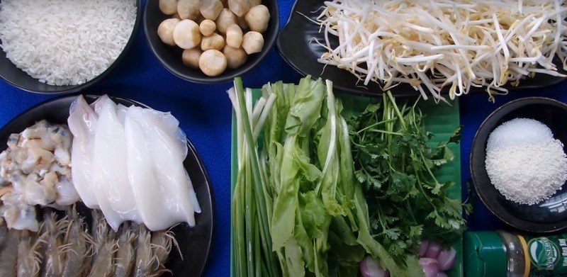 Nguyên liệu món ăn 2 cách nấu cháo hải sản